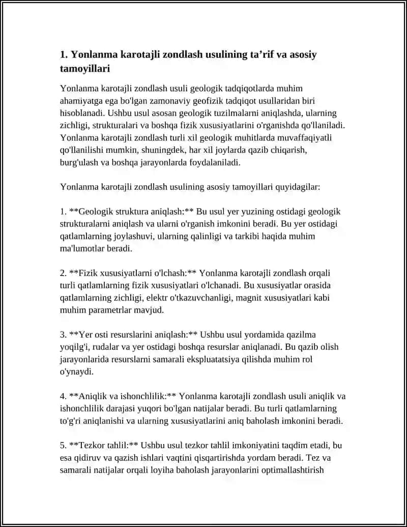 YONLANMA KAROTAJLI ZONDLASH USULI 3