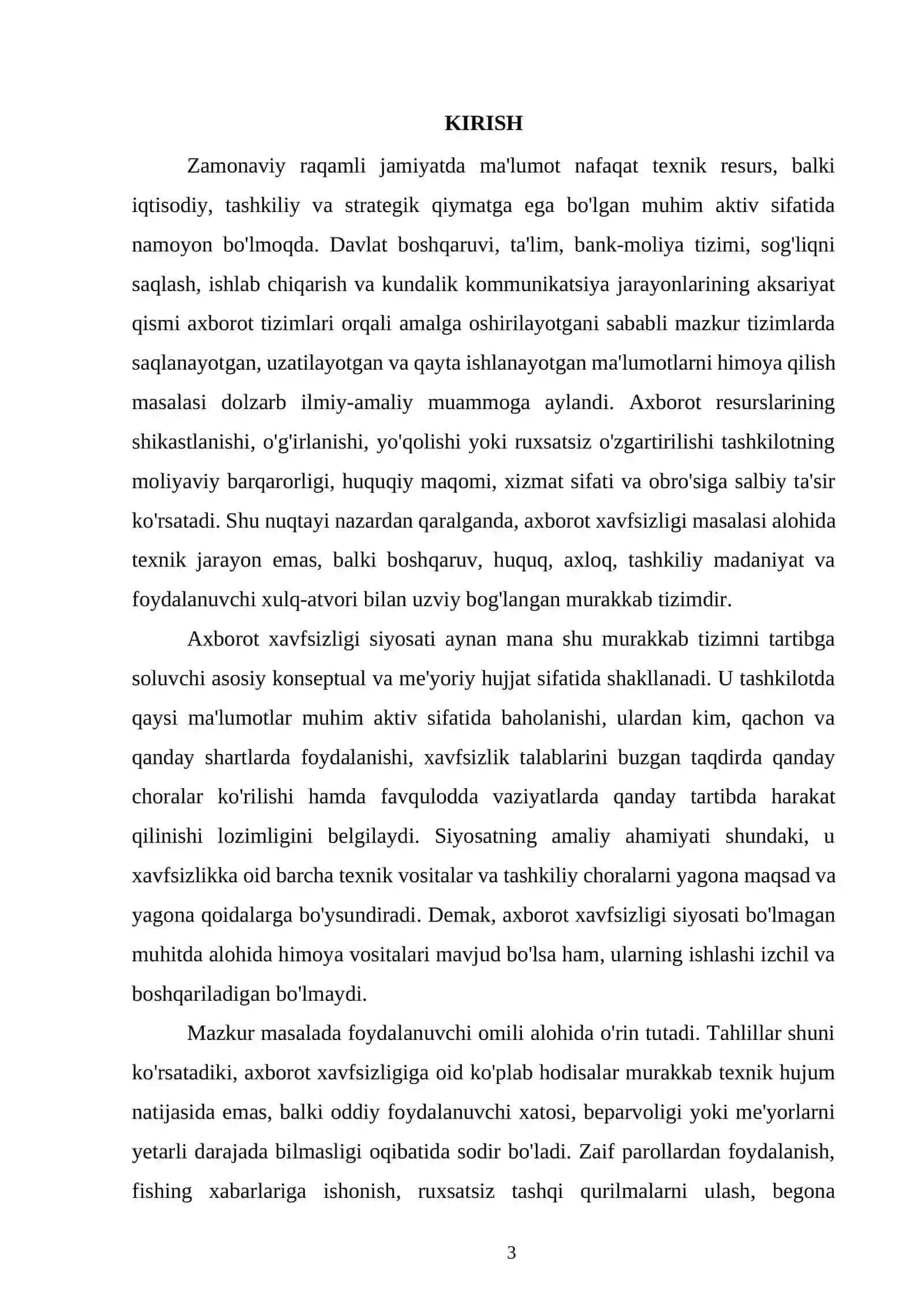 AXBOROT XAVFSIZLIGI SIYOSATI VA FOYDALANUVCHI MASʼULIYATI 3