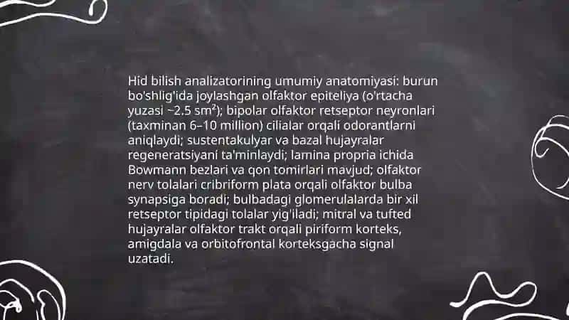 Hid bilish analizatorining xususiyatlari 3