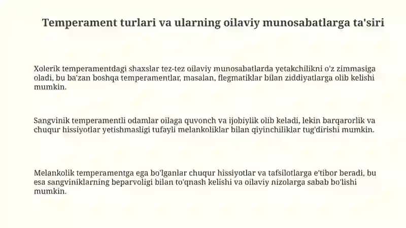 Temperamentning oilaviy munosabatlarga ta'siri 3