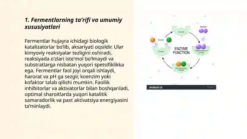 Fermentlar va fermentativ reaksiyalari 3