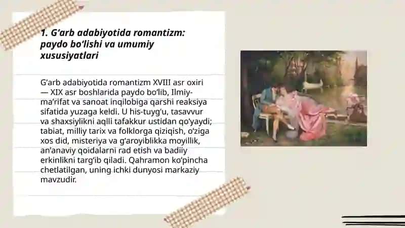 Ğarb adabiyotida romantizm va Fransuz romantizmi 3