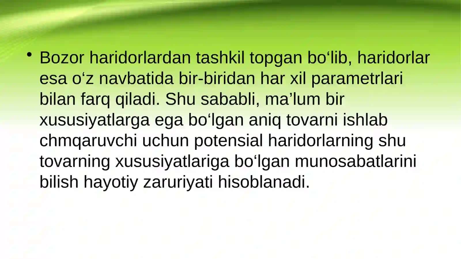 Bozor segmentasiyasining mahiyati va o'ziga xos xususiyatlari 3