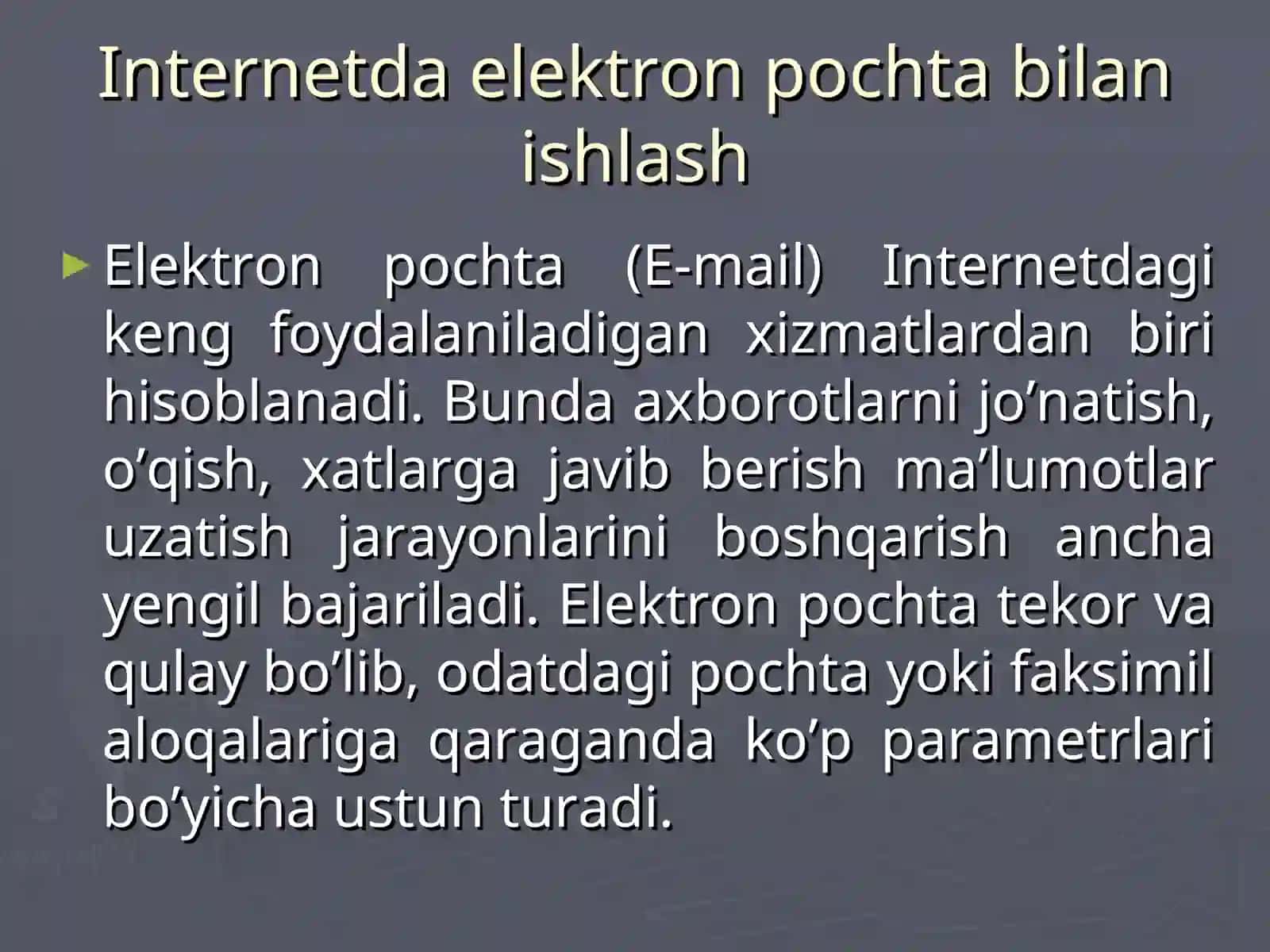 Elektron pochta hizmatidan foydalanish 3