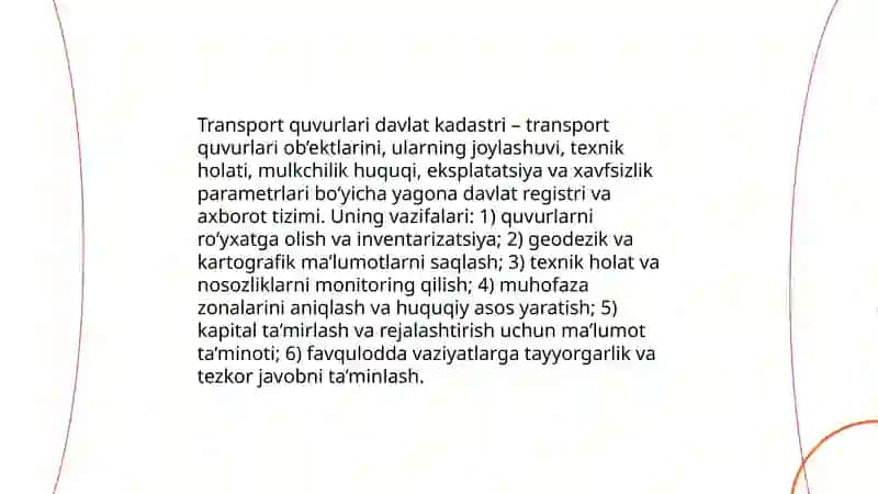 Transport quvurlari davlat kadastri 3