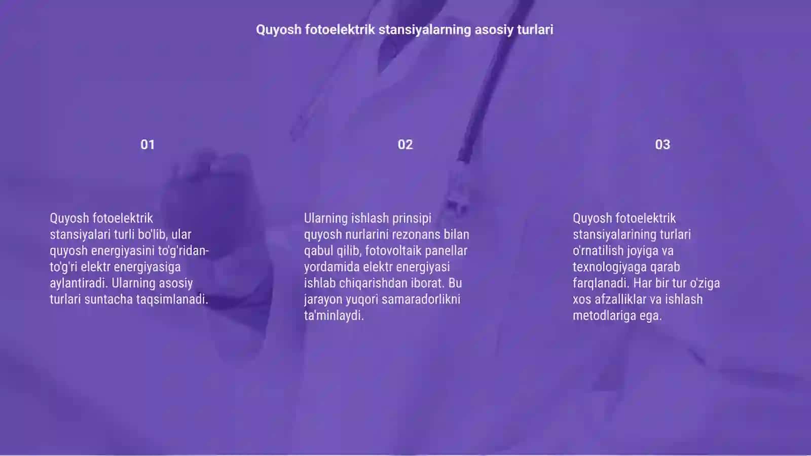 Quyosh fotoelektrik stansiyalarning ishlash prinsipi 3