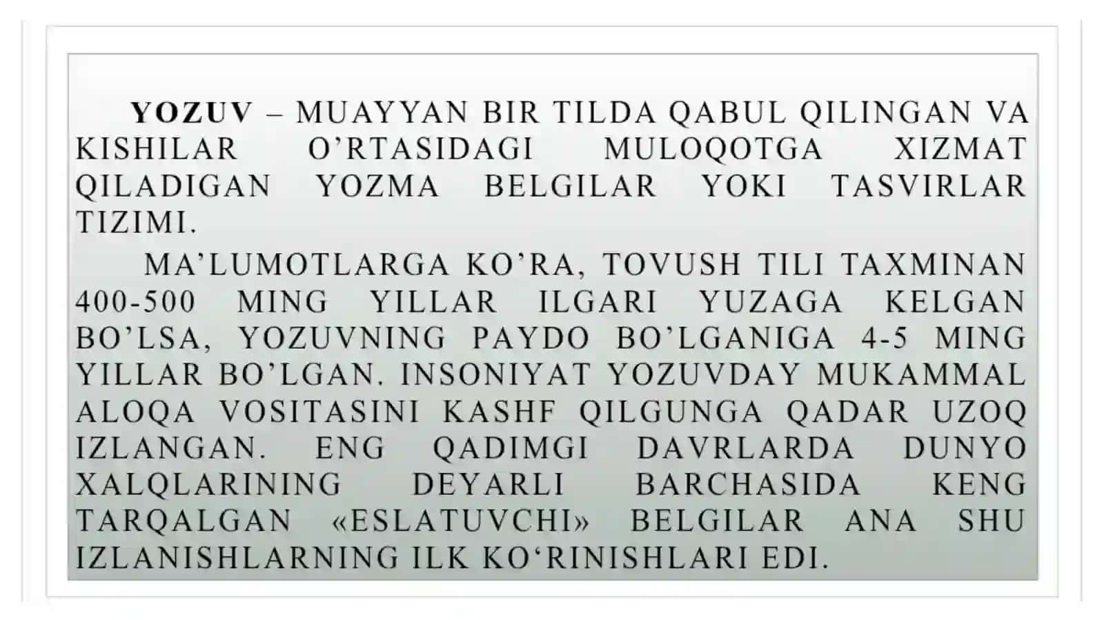 YOZUV VA UNING RIVOJLANINISH BOSQICHLARI 3