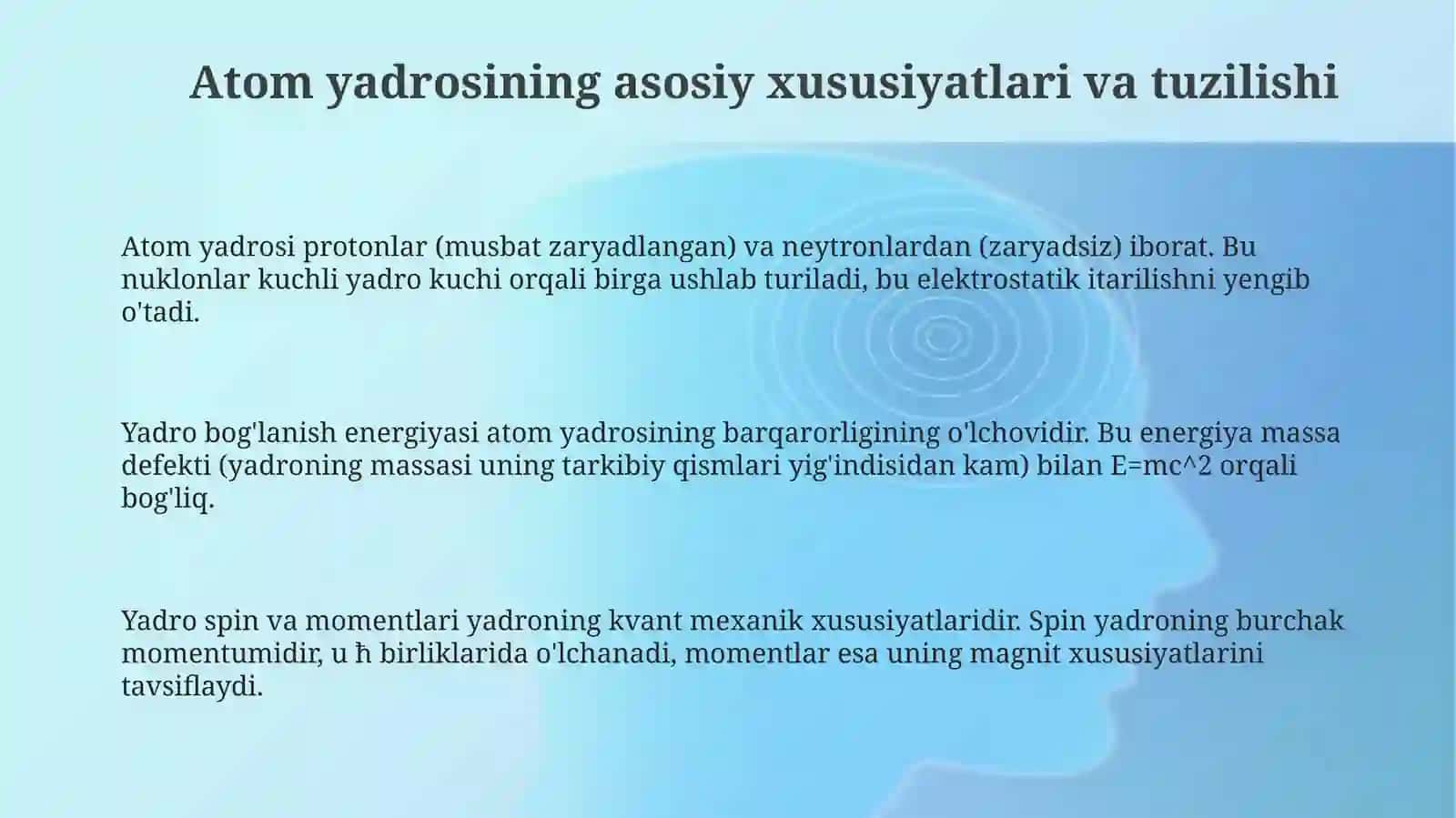 Atom yadrosining tuzilishi va hossalari 3