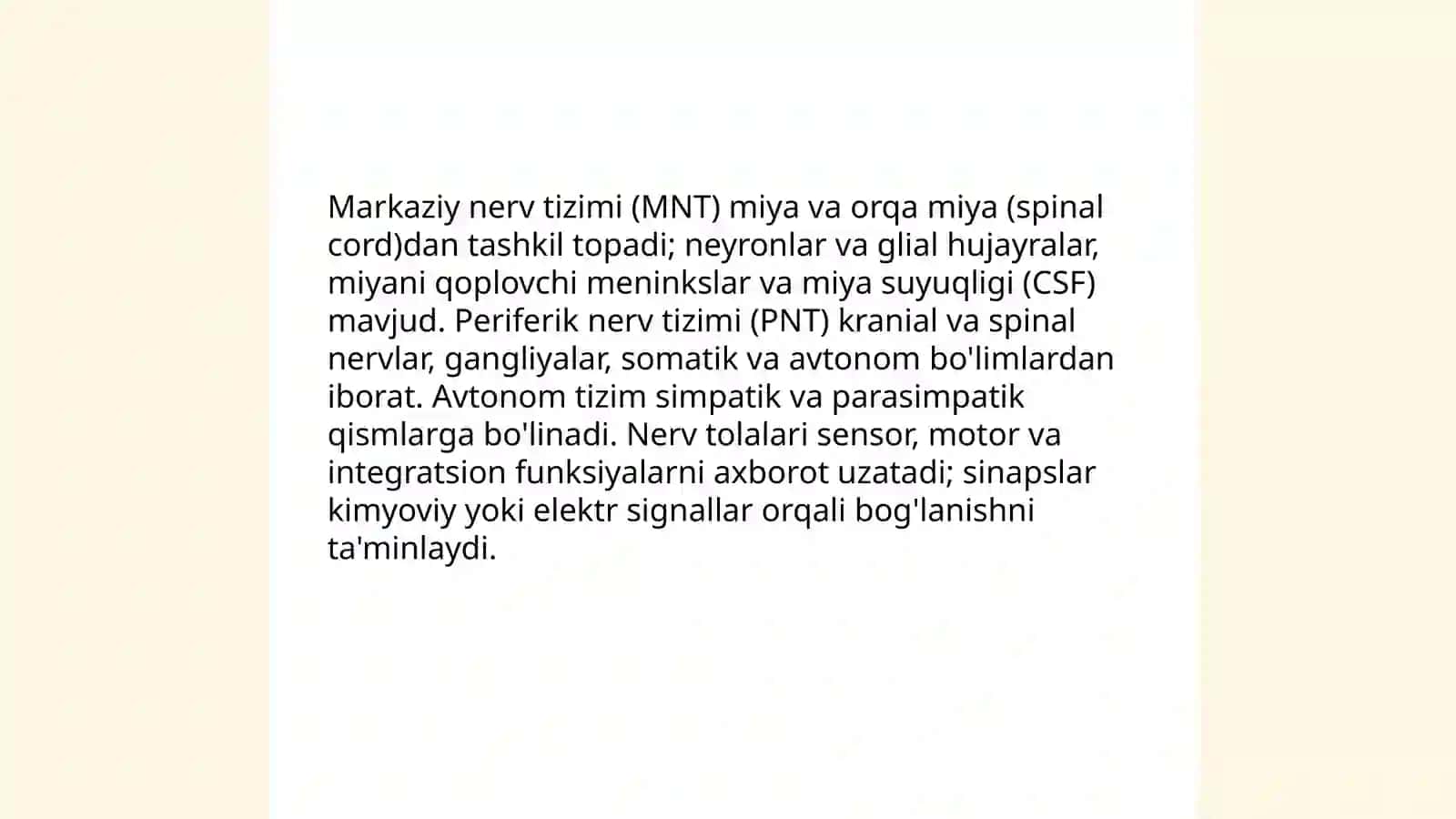 Inson nerv sistemasining asosiy xususiyatlari 3