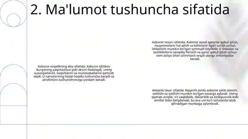 Axborot Ma'Lumot Tushunchasining Mazmun Mohiyati 3