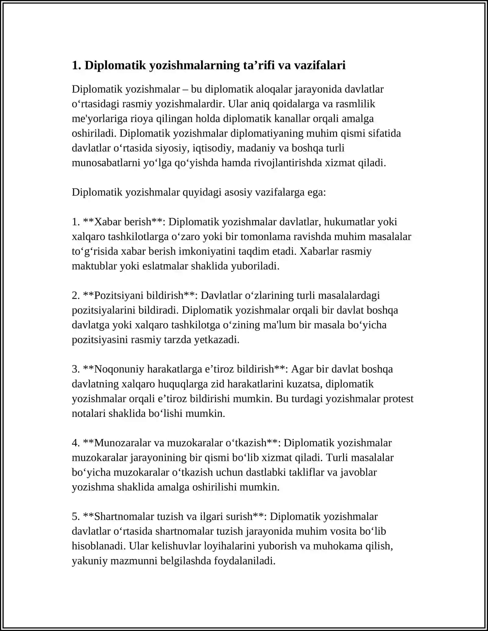 DIPLOMATIK YOZISHMALAR VA ULARNING XUSUSIYATLARI 3