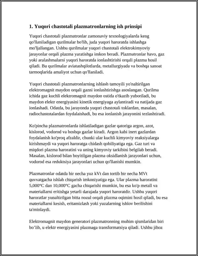 YUQORI CHASTOTALI PLAZMATRONLAR 3