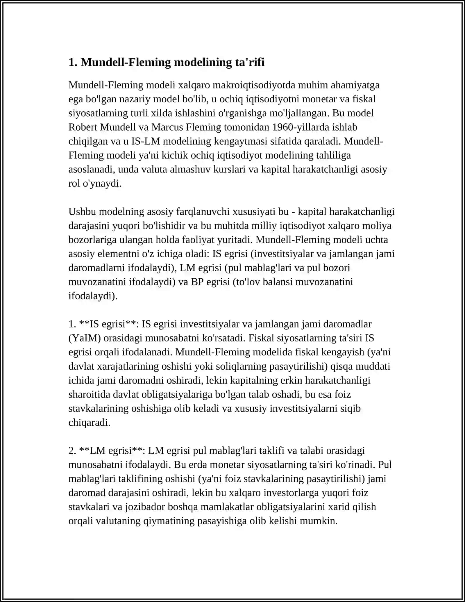 MENDELL-FLEMING MODELI 3