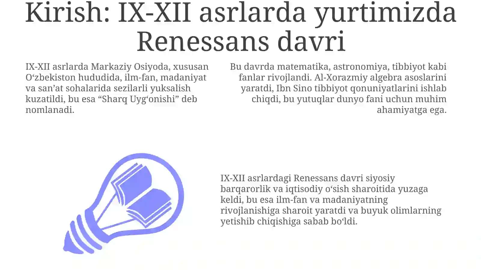 IX-XII asrlarda O‘zbekiston hududidagi Renessans 3