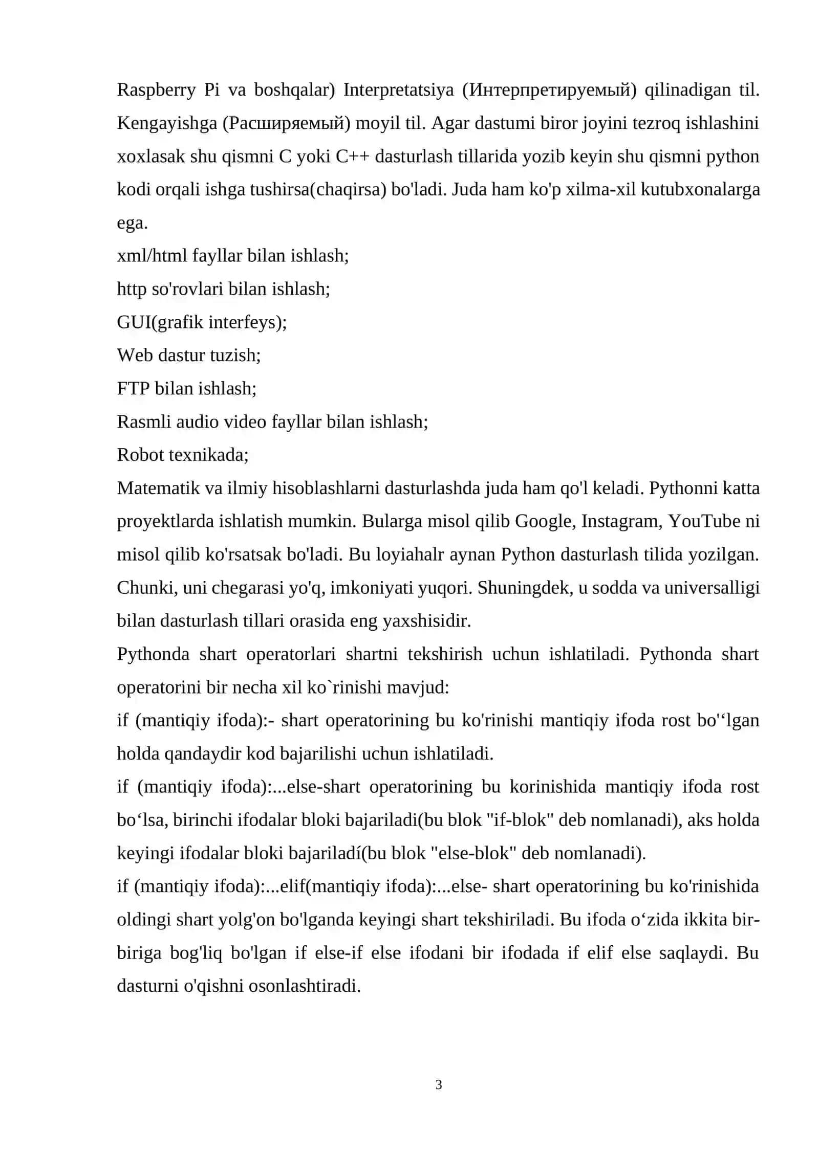 PYTHONDA SHART OPERATORLARI VA TSIKLLAR.BREAK, CONTINUE 3