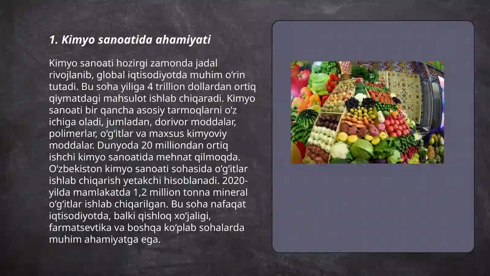 Kimyo sanoatida ahamiyati 3