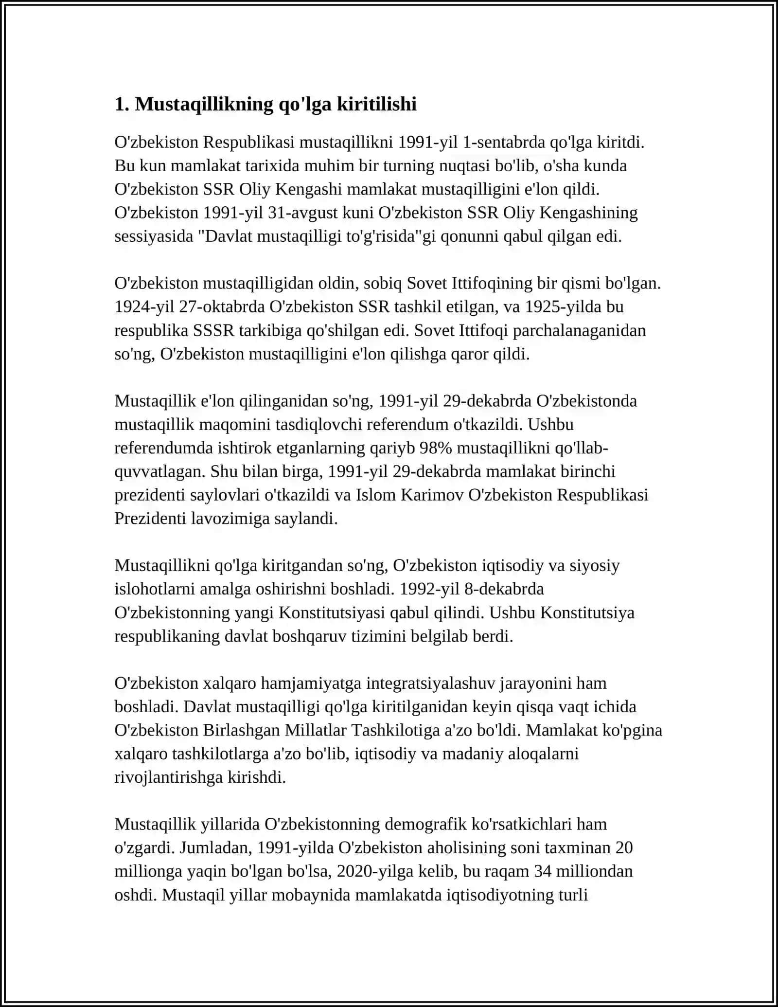 O‘ZBEKISTONDA SIYOSIY ISLOHOTLARNING BOSHLANISHI 3