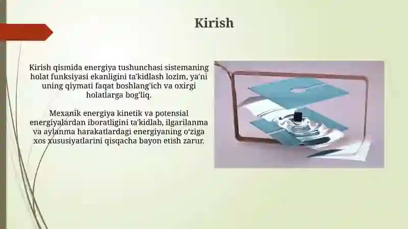 Energetika Sistemasining Holat Funksiyasi 3