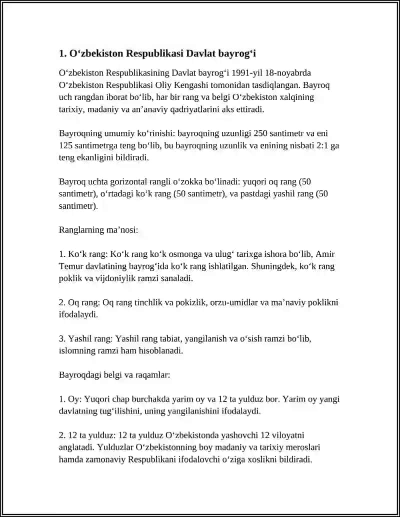 OʼZBEKISTON RESPUBLIKASI DAVLAT RAMZLARI 3