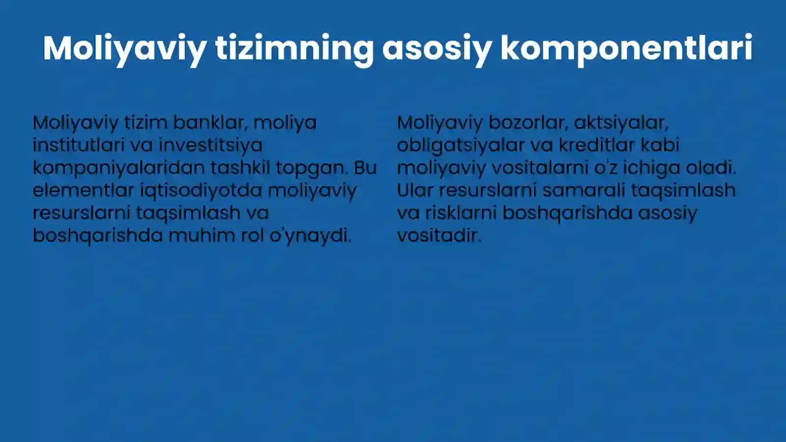 Moliya tizimi va moliyaviy soat 3