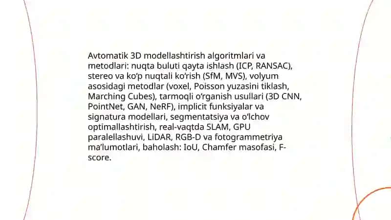 Avtomatik loyixalashda 3D texnologiyasi 3