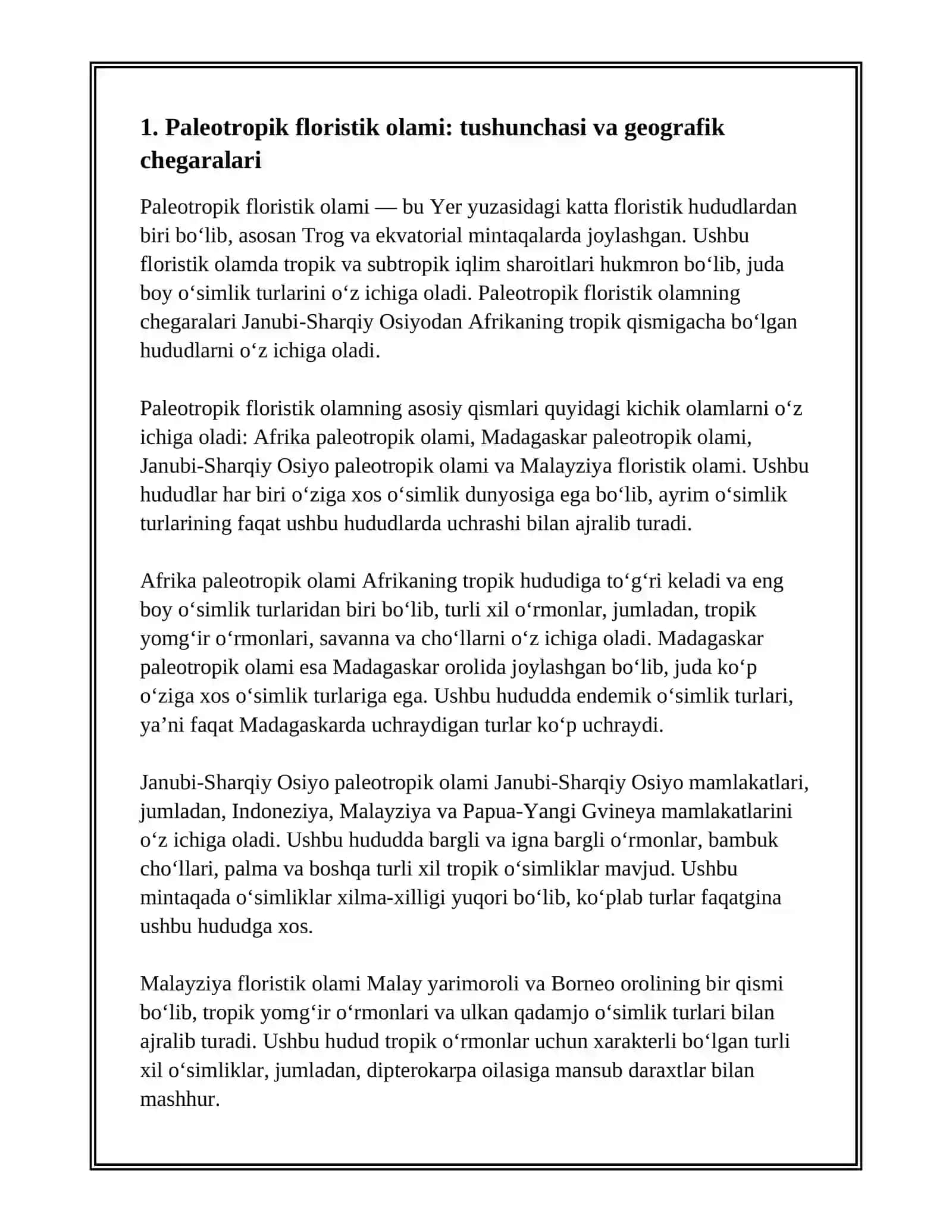 Paleotropik floristik olami va uning kichik olamlari 3