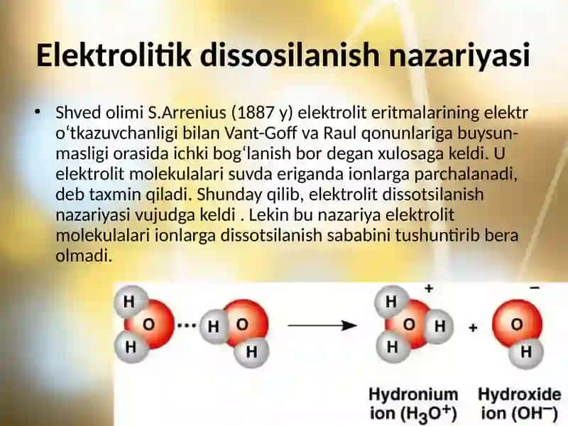 Organizmning biologik suyuqliklari va elektrolitik eritmalarsifatida 3