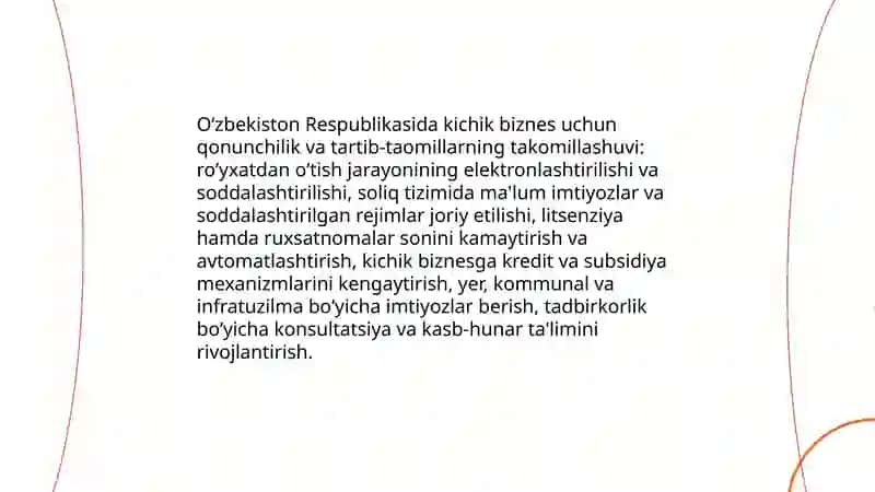 O‘zbekistonda kichik biznes va tadbirkorlikni rivojlantirish istiqbollari 3