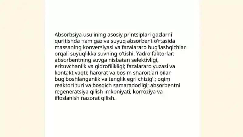 Absorbsiya usulida gazlarni quritish 3