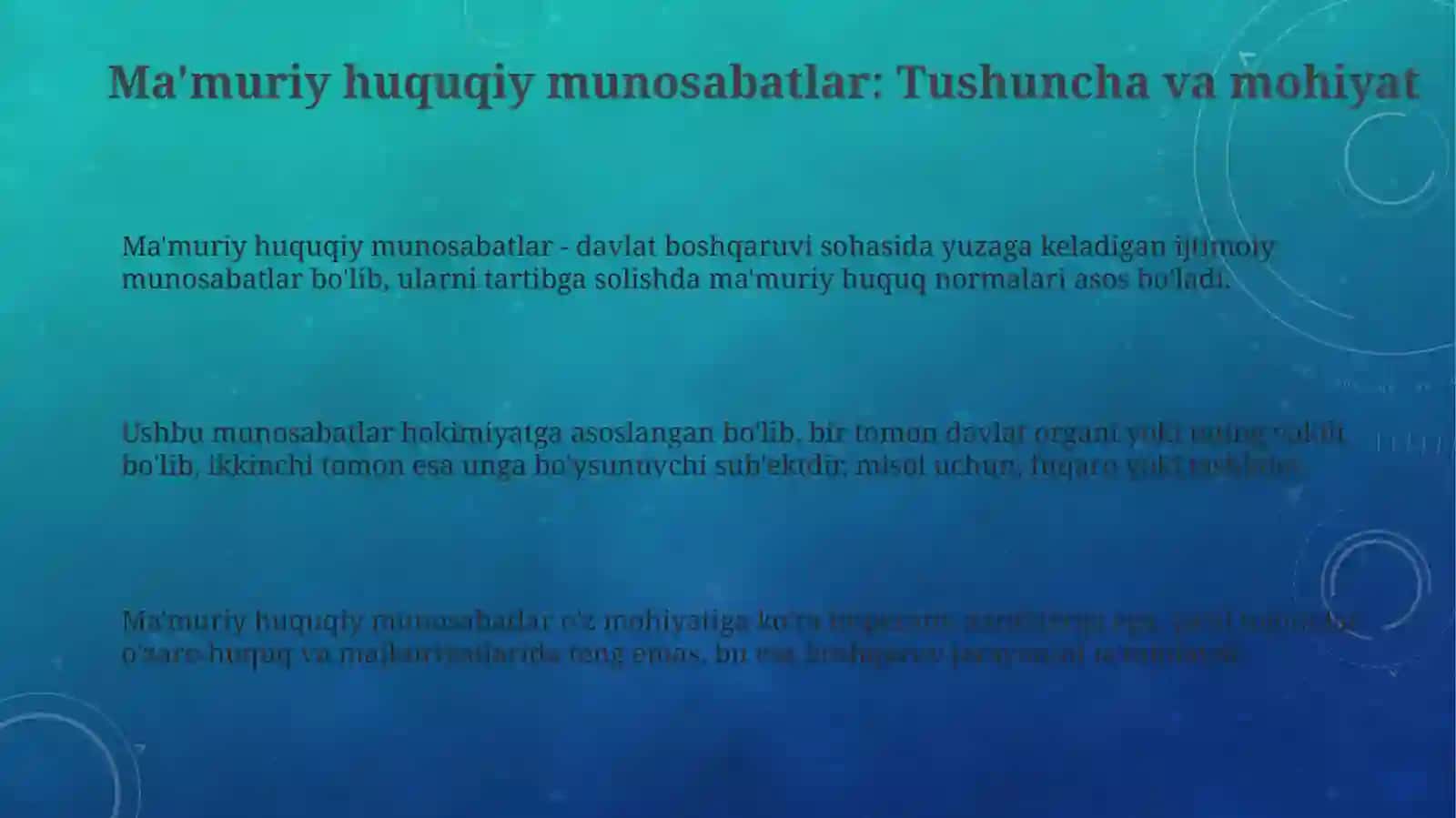 Ma'muriy huquqiy munosabatlar 3
