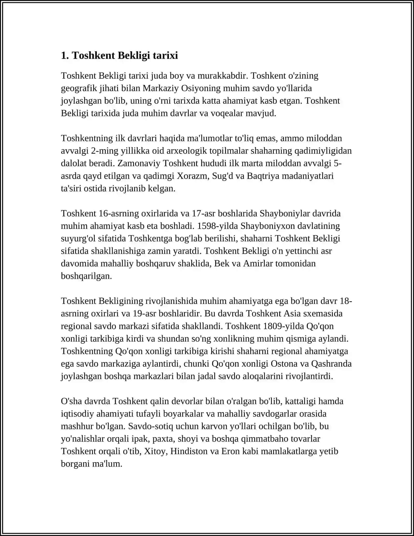 TOSHKENT BEKLIGI 3
