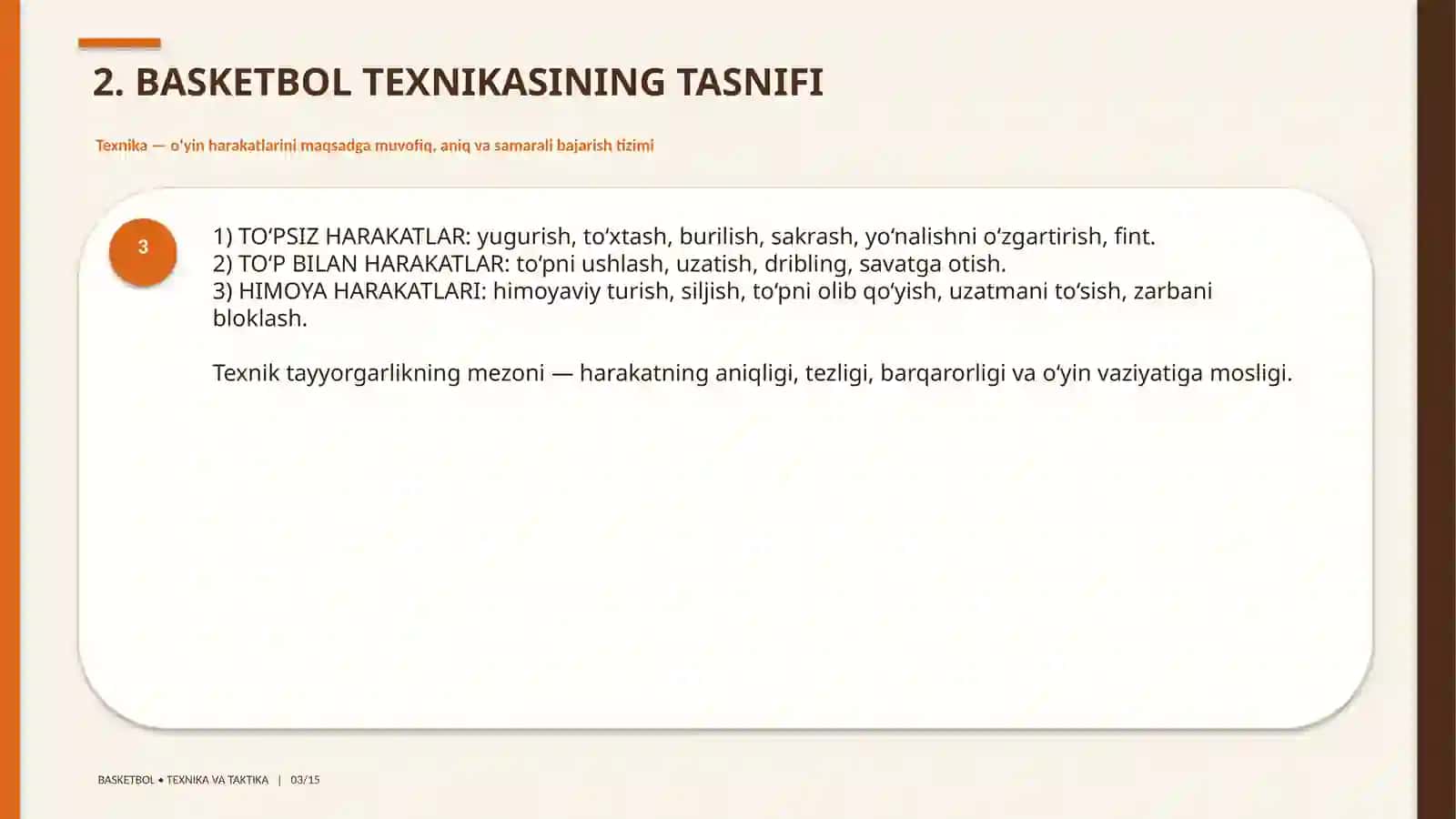BASKETBOL O‘YINI TEXNIKASI VA TAKTIKASINING TASNIFI 3