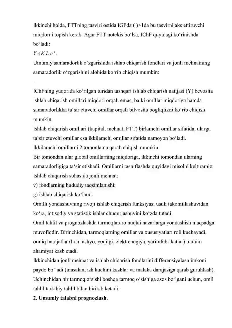 Additiv va multiplikativ ekonometrik modellarni tuzish. 3