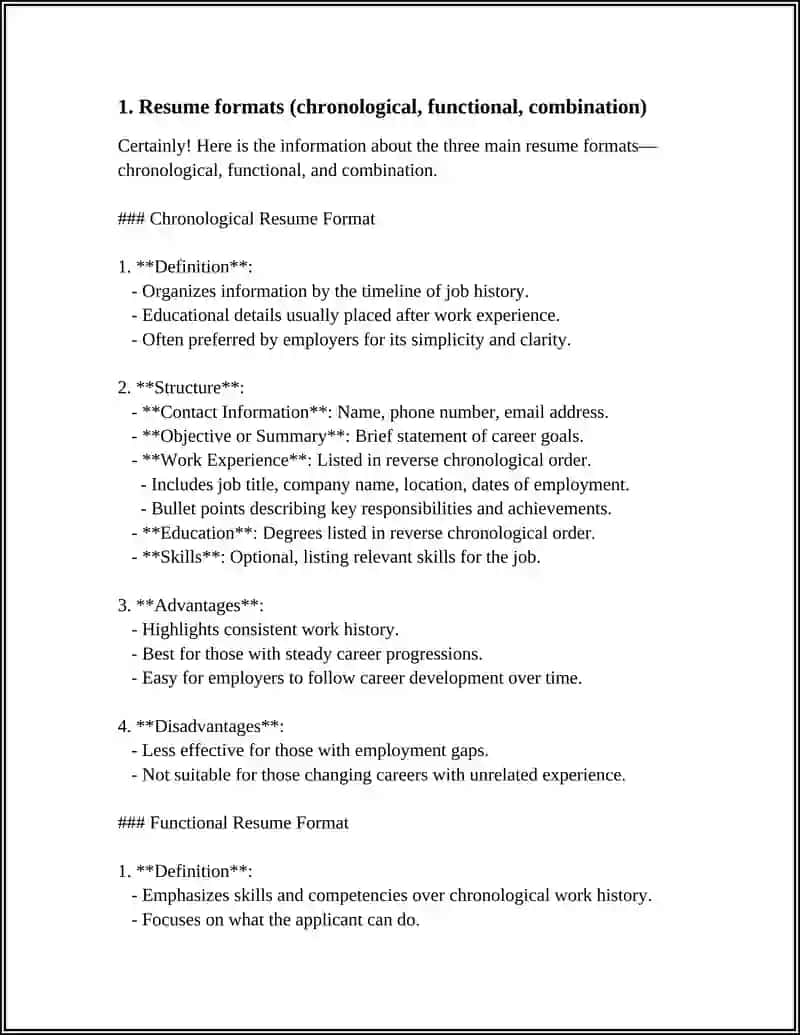 Resume Writing Formats 3