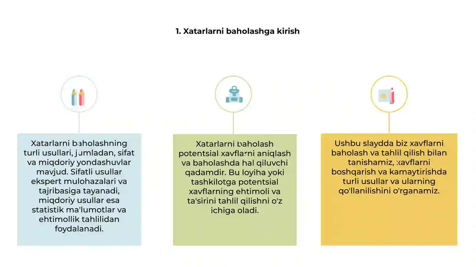 Risklarni baholash va tahlil qilish usullari 3