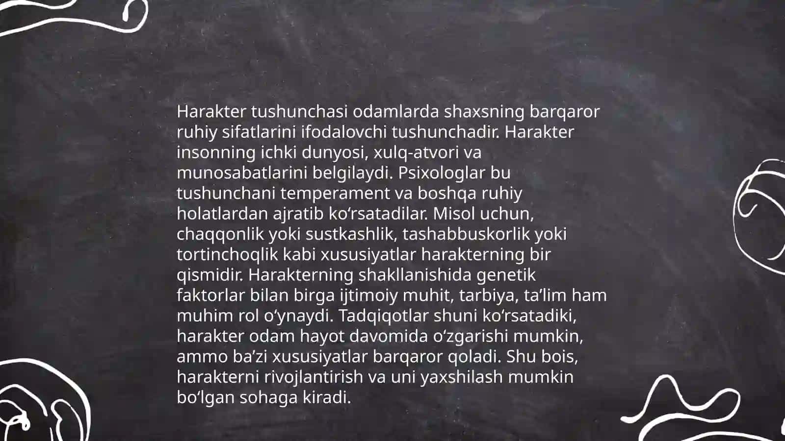 Harakter borasidagi nazaryalar 3