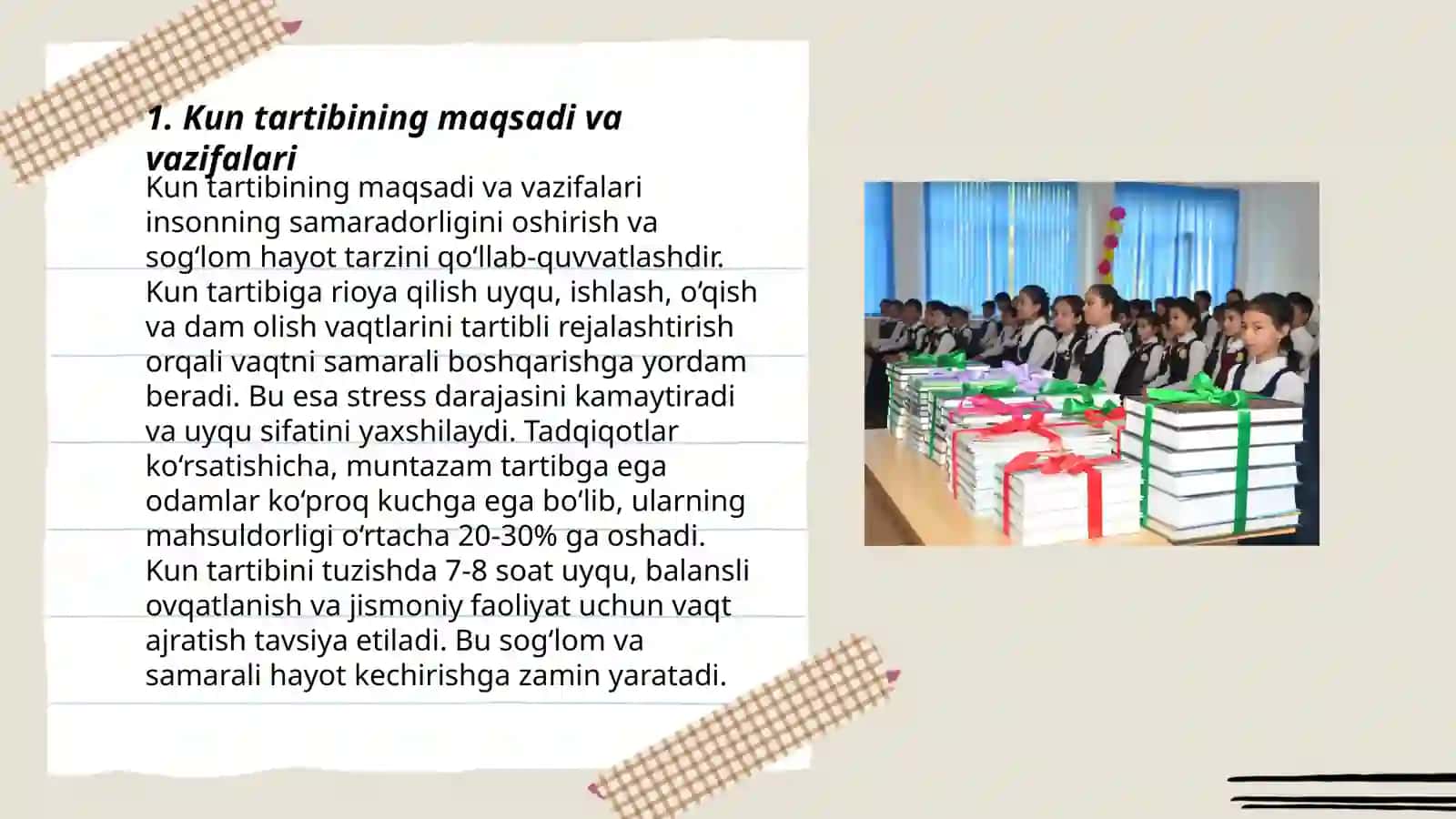 Kun tartibi va uning ta'lim tarbiya jarayonidagi ahamiyati 3