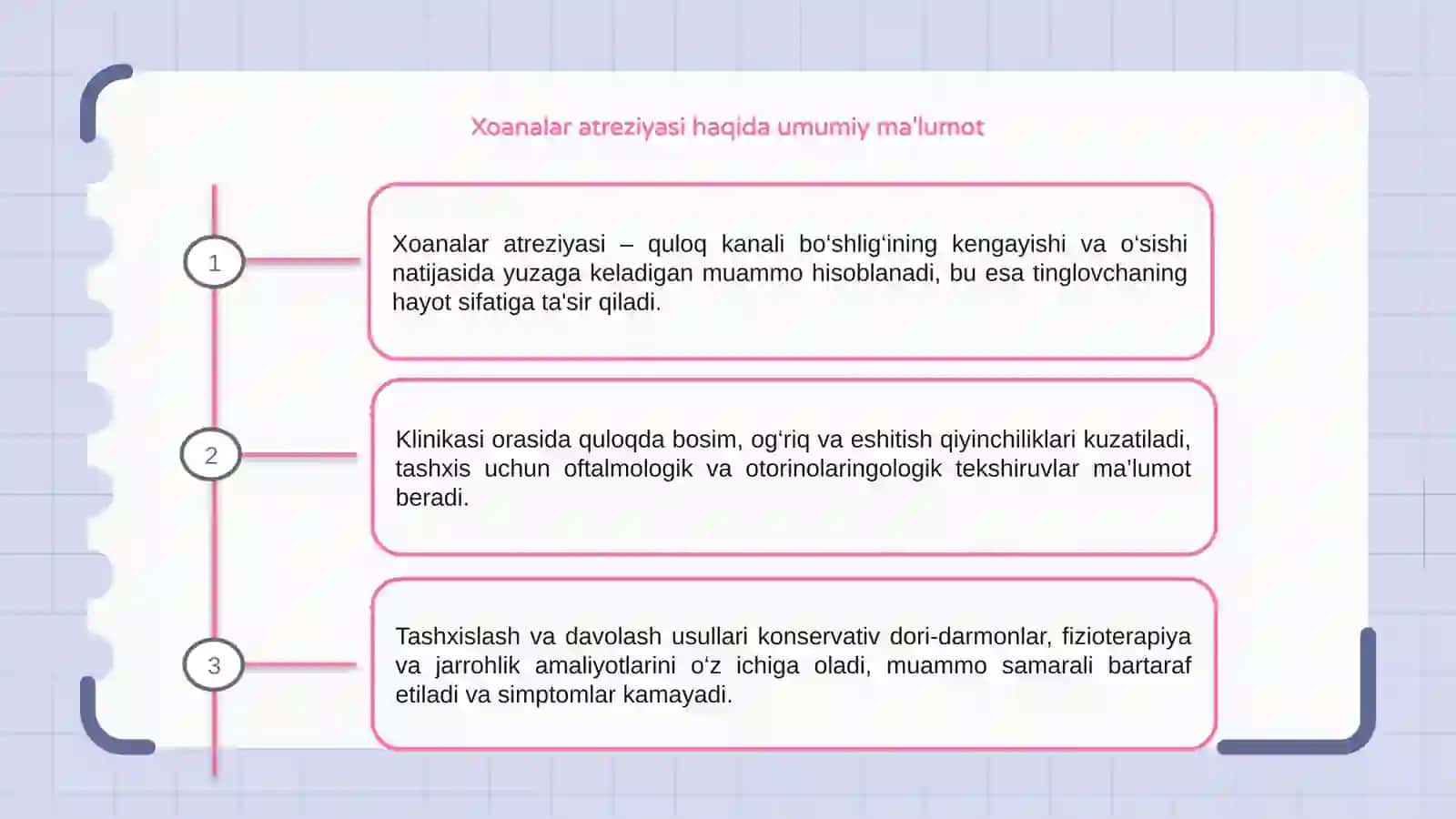 Xoanalar atreziyasi, klinikasi,tashxislash va davolash usullari 3