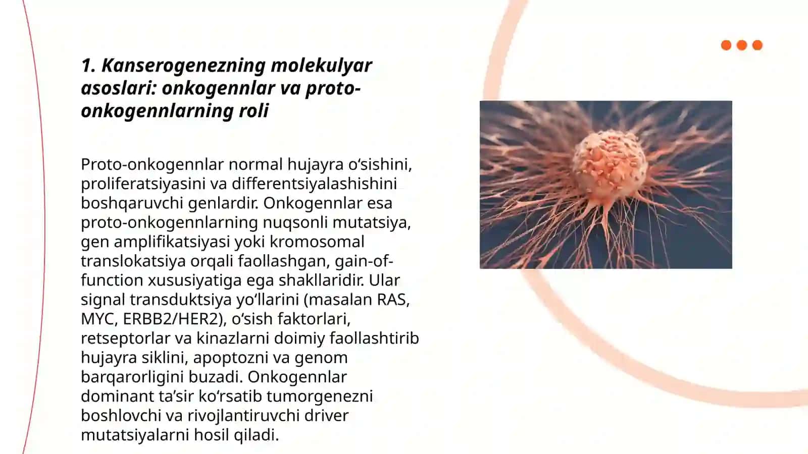 Neoplaziya.kanserogenezning molekulyar asoslari 3