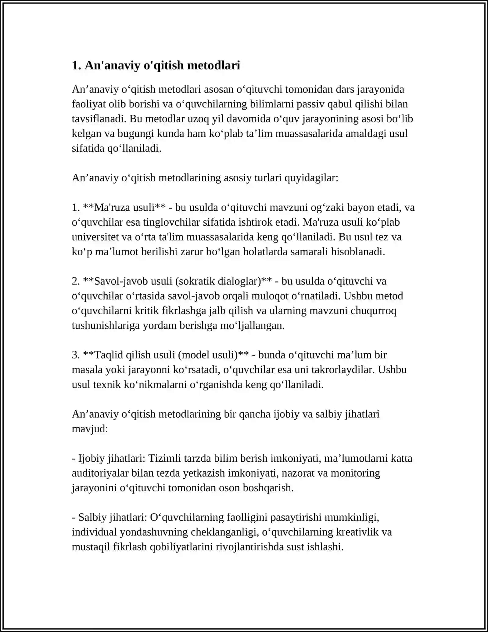 O'QITISH METODLARINING TASNIFI 3