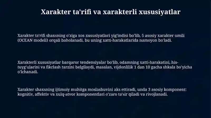 Xarakter va uning psixologik tavsifi 3