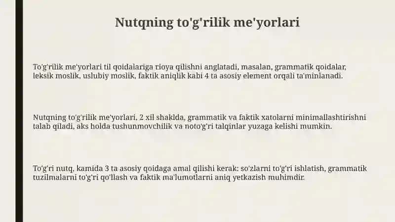 Nutqning to'g'riligi, aniqligi va mantiqiyligi 3