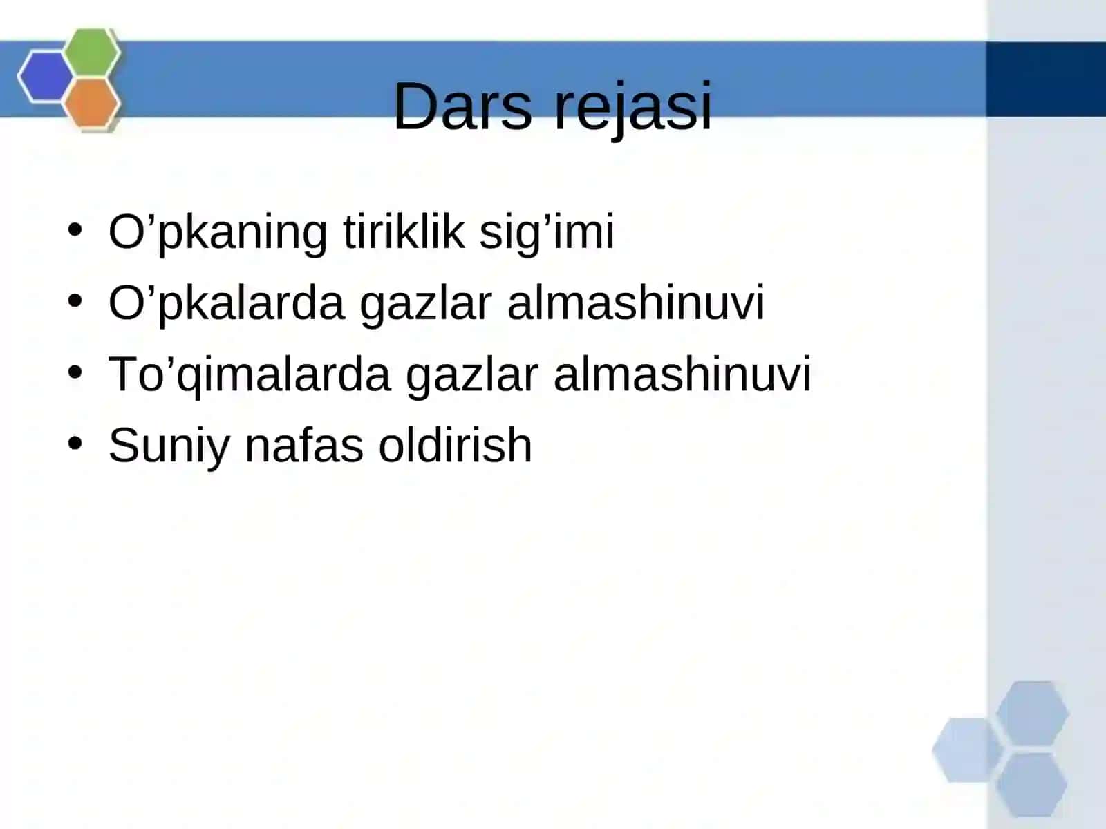 O’pka va to’qimalarda gazlar almashinuvi 3