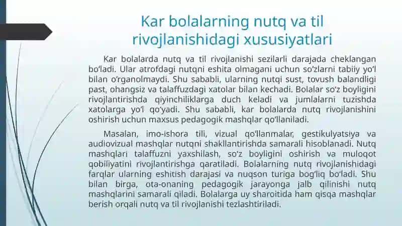Kar bolalarni o'qitish jarayoni 3