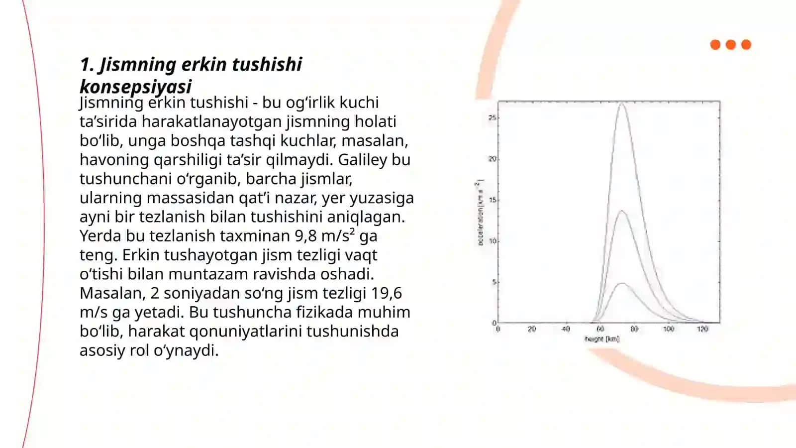 Erkin tushish tezlanishi 3