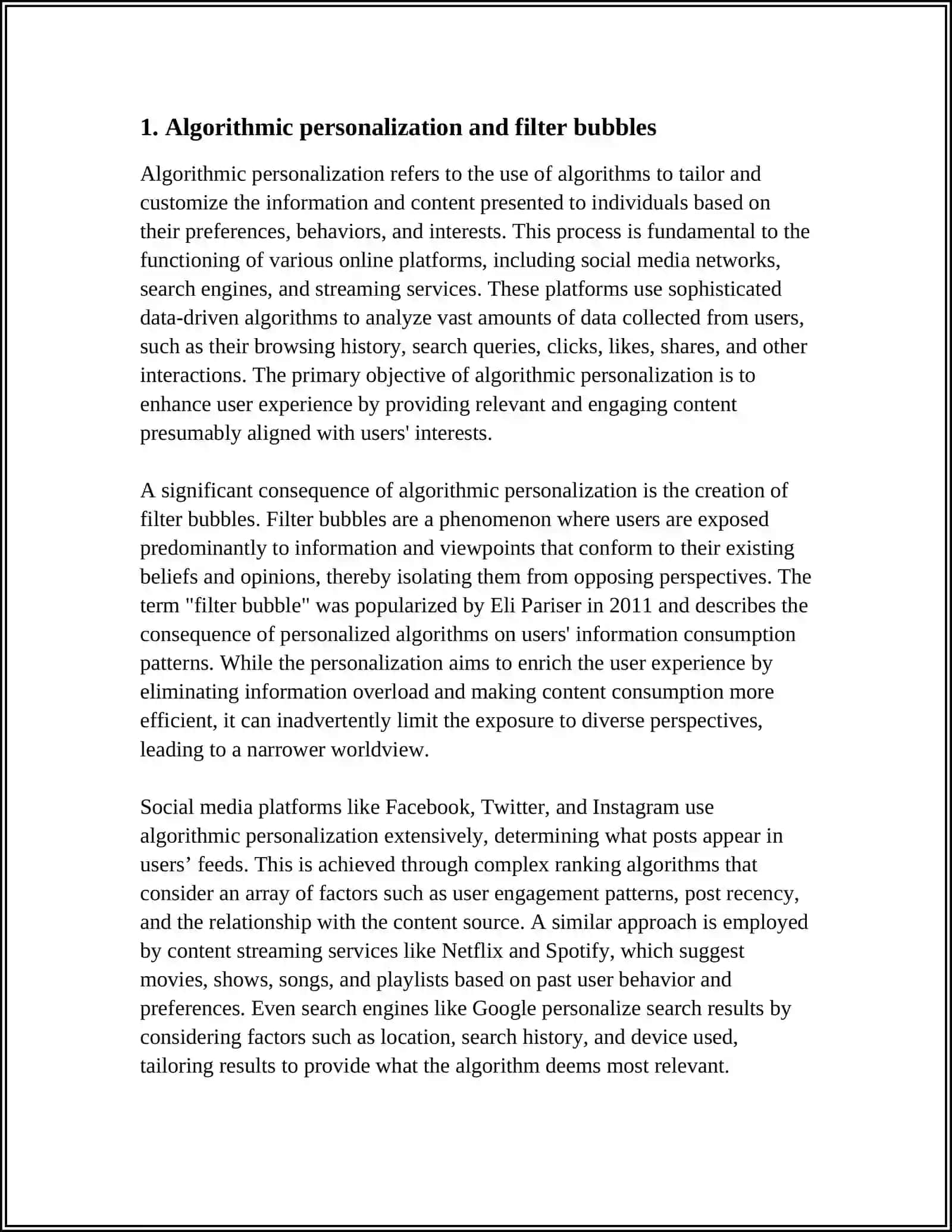 ALGORITHMIC INFLUENCE AND INFORMATION 3