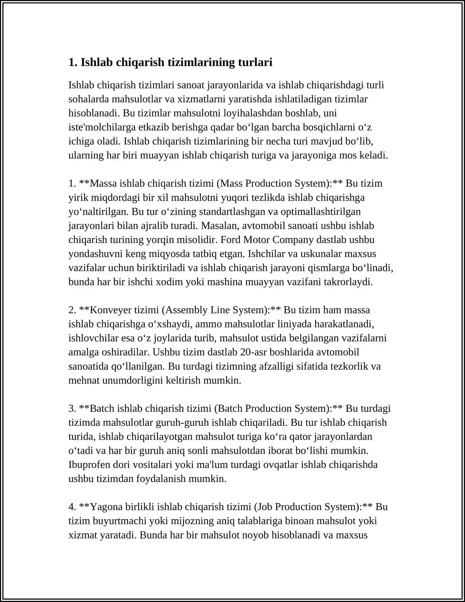 ISHLAB CHIQARISH TIZIMLARI VA ULARDAGI FARQLAR 3