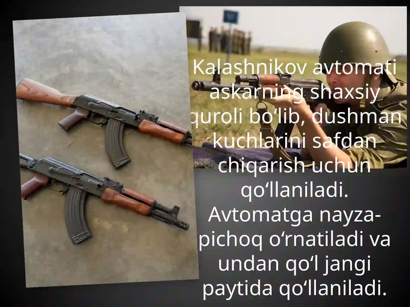 KALASHNIKOV AVTOMATI ISHLASH TAMOYILI VA JANGOVAR XUSUSIYATLARI 3