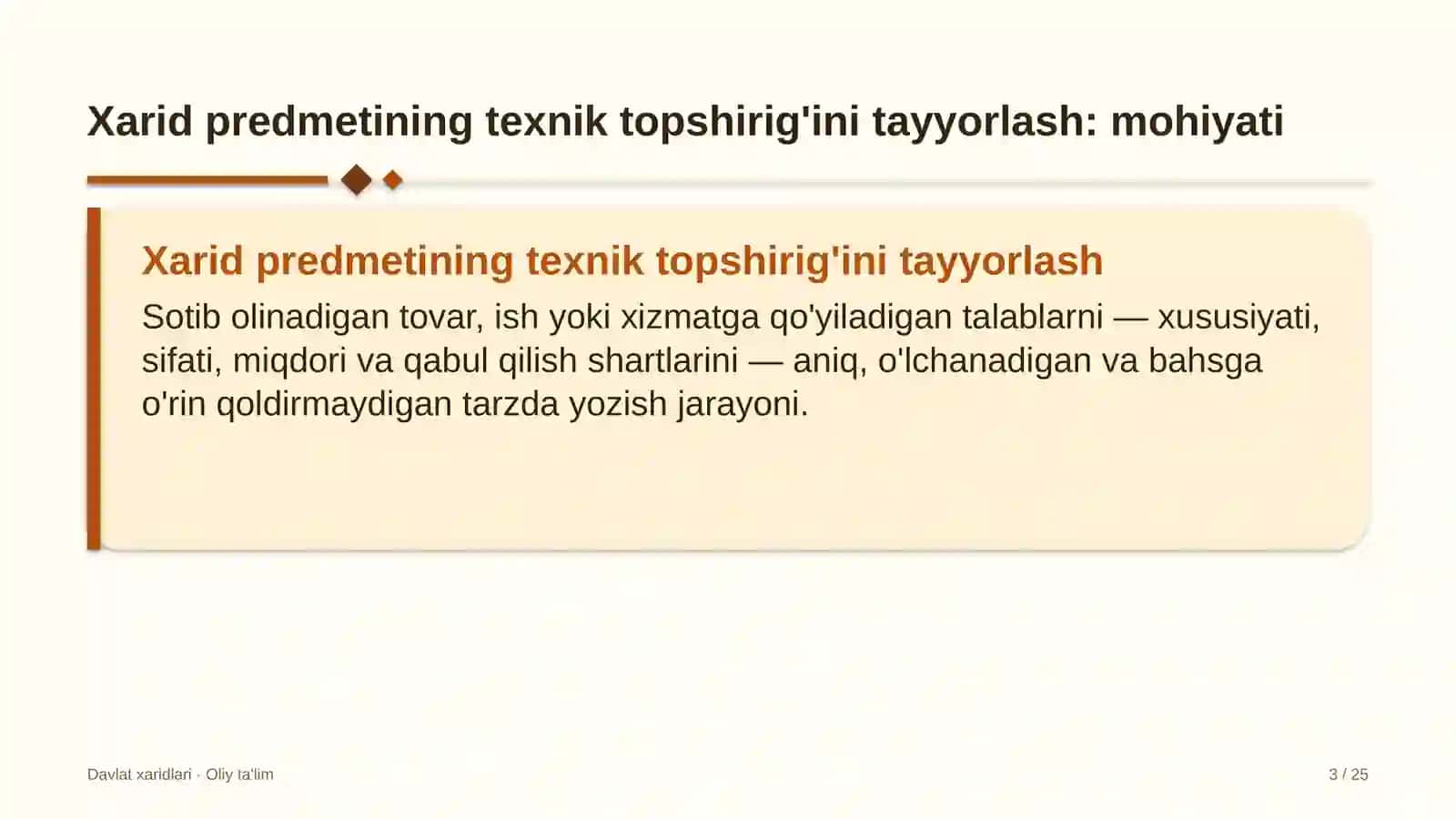 Davlat Xaridlari · Oliy Ta'lim 3