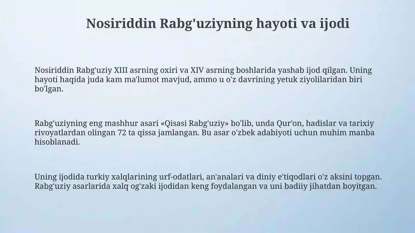 Nosiriddin Rabgʻuziy va ijodiy merosi 3